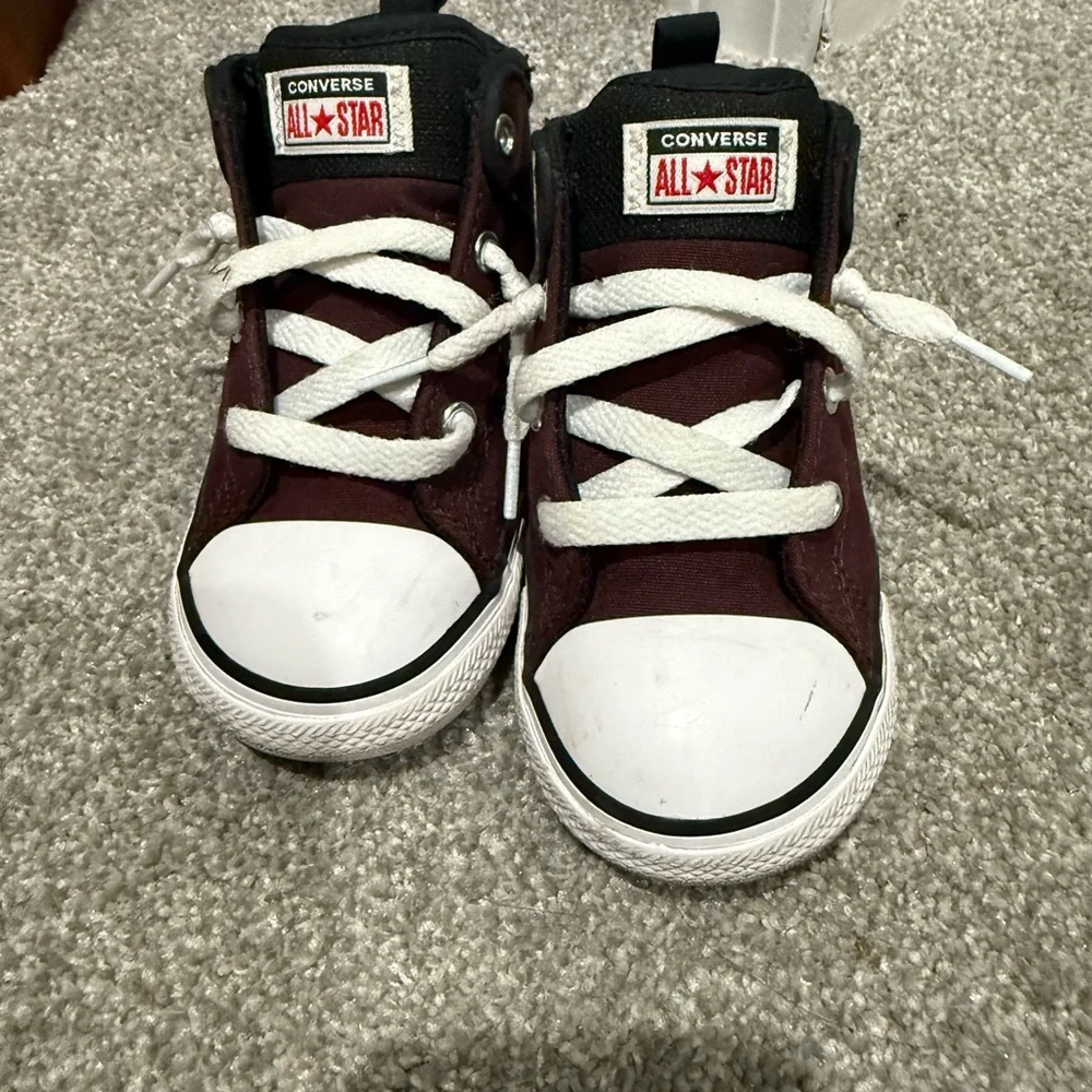 Converse Kids' Burgundy and‎ White Sneakers